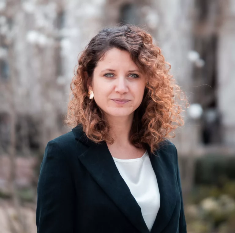 Journalist Hanna Liubakova, featured in the article, photographed in London, UK, during her recent parliamentary fellowship trip.