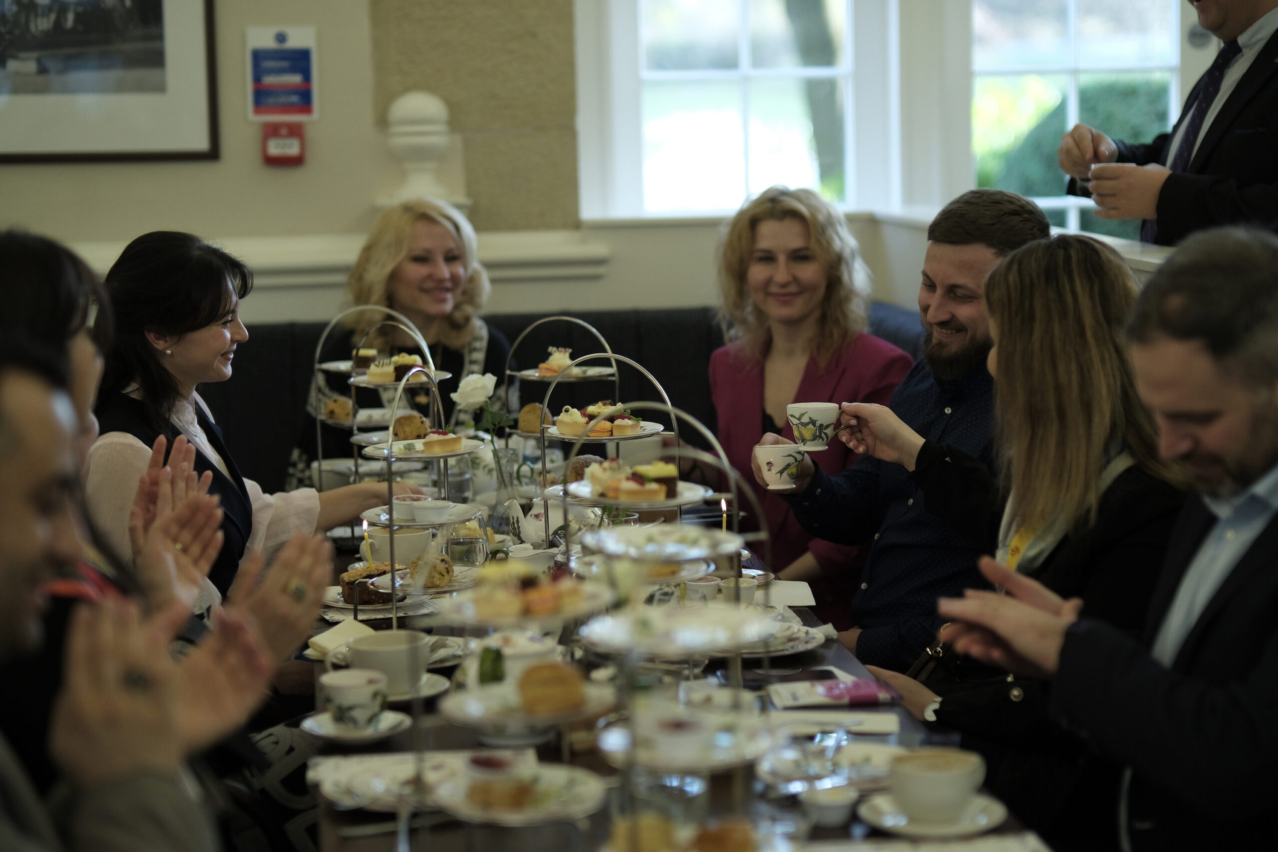 Fellows eating a traditional English tea Fellows eating a traditional English tea